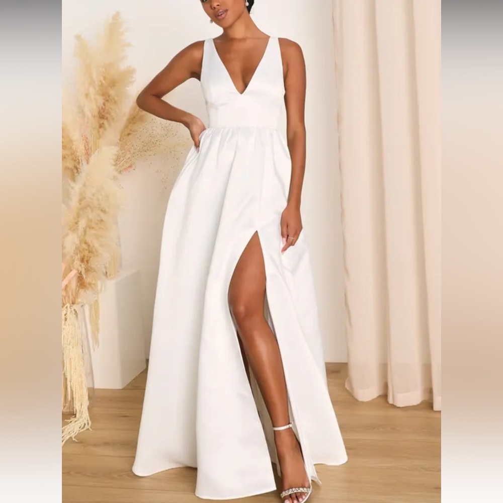 Blissfully Beloved Ivory Backless A-Line Bow Maxi Dress